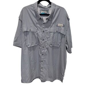 Magellan Outdoors Fish Gear 2XL Shirt Gingham Plaid Button Down Moisture Wicking